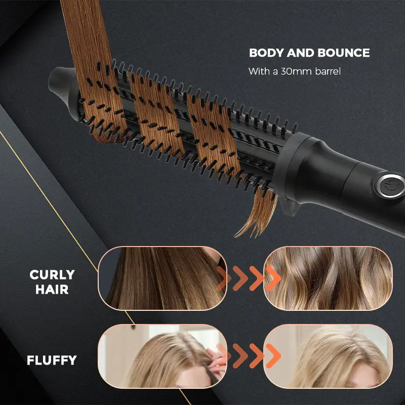 Heißer Verkauf Volumizer Hot Brush Hair Styler Elektrischer Aufstieg Hot Smooth ing Brush Keramik beheizter Locken wickler