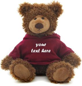 Orsacchiotto di <span class=keywords><strong>Peluche</strong></span> Personalizzato con Logo, 10 Pollici, con Felpa Nera, Regalo Aziendale Promozionale, Mascotte Personalizzata - Product Image 6