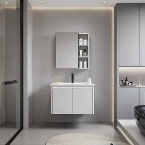 2024 New Malaysia Modern Waterproof Customized Wash Basin Aluminum Bathroom Cabinet Vanity Set