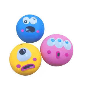 Wholesale Hot Sale Cute Cartoon Big Eyeball Pets Sound Bite Puppy Ball Toy For Dogs Cats