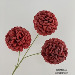 ดอกไฮเดรนเยียประดิษฐ์ 3 หัว ยี่ห้อ Pingping รุ่นลัคกี้บอล สีครีม สำหรับตกแต่งงานแต่งงาน ตกแต่งบ้าน และใช้เป็นพร็อพถ่ายภาพ - Product Image 5