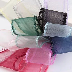 Productos listos 1 1/2 "100Y <span class=keywords><strong>Color</strong></span> sólido Shinny Fringe Edge Organza Ribbon para accesorios para el <span class=keywords><strong>cabello</strong></span> DIY - Product Image 1