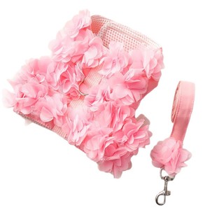 Pettorina Rosa Floreale per Cani con Fiori 3D, Gilet in Pizzo a Rete con Volant e Guinzaglio con Anello a D, Grazioso Abbigliamento da Passeggio per Cuccioli e Gattini di Piccola Taglia - Product Image 5