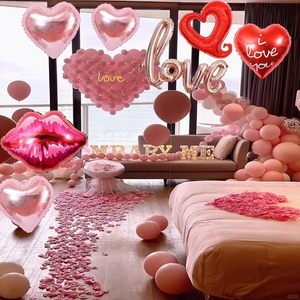 Red Pink Love Heart Latex Foil Balloons Valentines Day Balloon Set for Valentines Day Decoration Party Supplies - Product Image 4