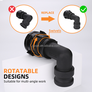 2 döner eklem hızlı bağlantı kimyasal davul DN50 vana boşaltma S60x6 deşarj IBC konteyner kimyasal boru su arıtma - Product Image 3