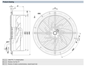 Ventilador Axial ebm-papst W2D250-CI02-01 de 250 mm, Ventilador Industrial de Refrigeración, Ventilación de CA, Ventilador HVAC - Product Image 2