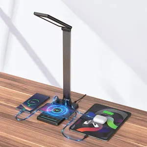 2023 New Technology 3 in 1 Led Table Desk Lamp Wireless Phone Charger Table Reading Light Portable Charger