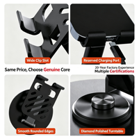 Support de téléphone et tablette de bureau rotatif à 360° en plastique, réglable, pliable, ultra stable, sans secousses, universel, multi-usages