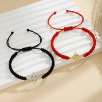 Bracelet en acier inoxydable avec nœud de sorcière, tressé à la main, cadeau d'amitié porte-bonheur en corde rouge pour couple