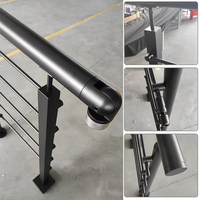 Système de garde-corps en câble d'acier inoxydable noir HDSAFE pour escalier, balcon, extérieur, intérieur