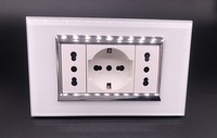 Interrupteur électrique Niva, panneau en verre, norme européenne et italienne, interrupteur intelligent, interrupteurs muraux et prise
