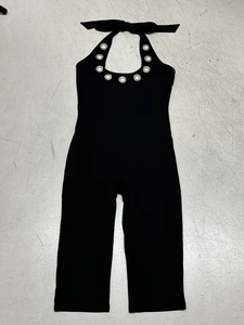 Combinaison moulante noire pour femme avec col halter et détail anneau métallique, sexy, coupe ajustée, style streetwear, catsuit - Product Image 6