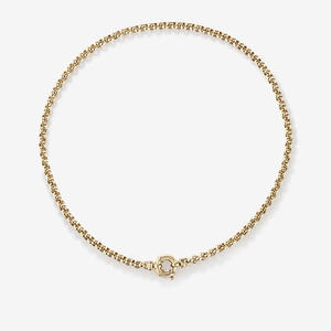 LUCKYJIU カスタムジュエリー 防水・変色防止・低アレルギー性 18金メッキステンレススチール製中空ベルチャーチェーンネックレス - Product Image 2