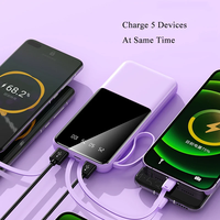 Batterie externe 10000mAh 20000mAh à charge rapide avec 4 câbles intégrés, chargeur portable avec logo personnalisé pour iPhone 17 16 15 Pro