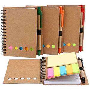 Design Eco-friendly Personalized Memo Pad Sticky Notes Flag Kraft Paper Notebook Mini Small Notebook With Pen Custom <b>Notepad</b> - Product Image 1