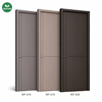 Portes intérieures en WPC en gros, panneau de porte moderne à finition lisse avec cadre réglable, taille personnalisée pour chambre et hôtel