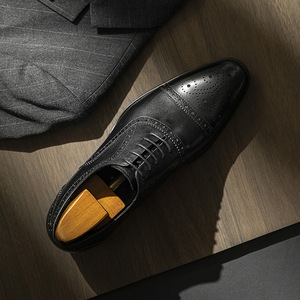 High-Quality Men's Leather <b>Shoes</b> Genuine Cowhide Formal Three-Joint Business Dress <b>Shoes</b> for Men - Product Image 1
