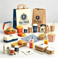 Boîte à emporter personnalisée avec logo imprimé biodégradable pour hamburgers, frites, poulet frit, hot-dogs et sandwichs