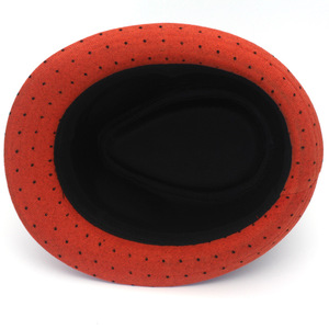 Men's Wool Fedora Hat Red Dot Pattern <b>Sunscreen</b> Spring Formal Hat - Product Image 2