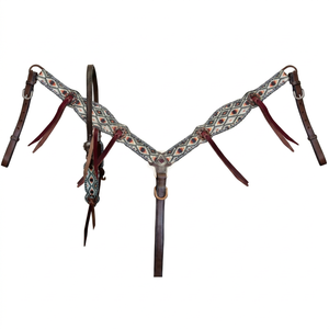 Conjunto de Brida y Pechopetral de Cuero Ligero de Calidad para Montar a Caballo, Duradero, Cómodo, Tallas Personalizadas, Halter para Equitación - Product Image 1