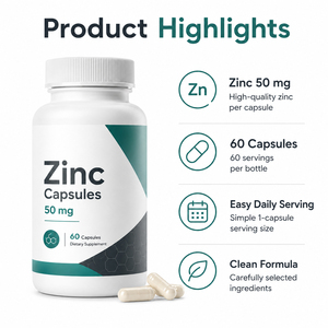Cápsulas de Zinc Premium para Mejorar la Inmunidad, Aditivo Alimentario para Adultos, 99% Puro, Certificación GMP, HACCP, QS, ISO, Capacidad de Botella Personalizable, El Mejor - Product Image 5