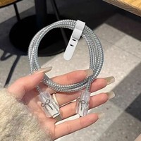 Funda Protectora Transparente Brillante con Lazo para Cargador de Celular, Protector de Cable Láser para Apple iPhone 18/20W