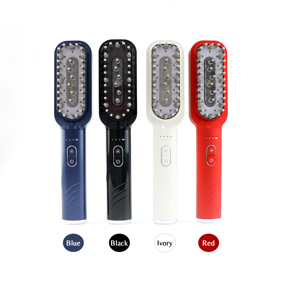 Новейшая светодиодная терапевтическая щетка для волос, расческа для лечения выпадения волос, электрическая Массажная щетка для головы и кожи головы, Электрический массажер для роста волос