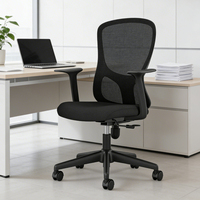 Chaise de bureau ergonomique moderne en maille avec soutien lombaire et hauteur réglable pour le bureau, la maison et l'atelier