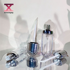 Ống nhựa màu hình bầu dục trong suốt phủ bạc cho hộp đựng son môi lỏng. Thích hợp cho son môi mỹ phẩm. - Product Image 3