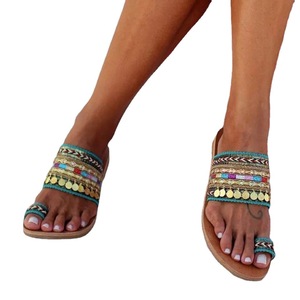 <span class=keywords><strong>Sandalias</strong></span> de Mujer Estilo Bohemio, <span class=keywords><strong>Sandalias</strong></span> Planas de Playa, <span class=keywords><strong>Sandalias</strong></span> para <span class=keywords><strong>Juanetes</strong></span>, Tacón Plano, Punta Redonda, Estilo Bohemio, para Uso Diario en la Playa, de PU Verde - Product Image 5