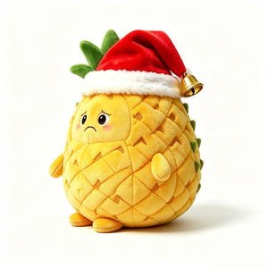 Customize Festive Yellow Pineapple Plush for Holiday Decor, Food-Themed Christmas Pineapple Plushie Gift - Product Image 3