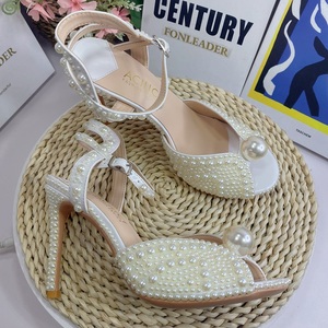 Handmade Customized Pearl Sandals Designer High Quality Fashion Wedding Dress Shoes Ladies Heels - Product Image 6