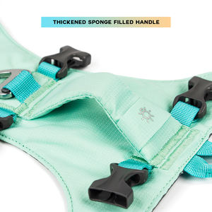 中型から大型犬に理想的な、重厚スポンジハンドルを備えた革新的なダブル列4バックルペットハーネス - Product Image 6