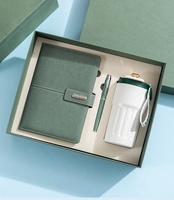 Ensemble cadeau d'entreprise de luxe en gros : Carnet A5 en cuir PU avec stylo, clé USB et gobelet isotherme en acier inoxydable, personnalisable avec logo