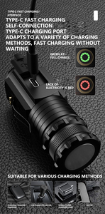 Mini lampe torche <span class=keywords><strong>LED</strong></span> portable, lampe de camping, rechargeable par USB de type C, torche d'urgence compacte pour la randonnée en plein air, utilisation domestique - Product Image 3