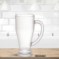 Verre à vin en polycarbonate transparent incassable de 430 ml/490 ml (14,5 oz/16,5 oz) avec poignée, design classique, réutilisable