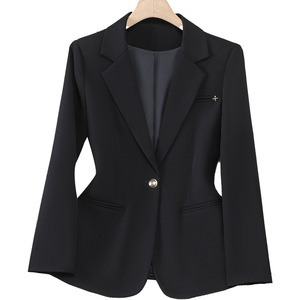 Apricot Women's Blazer Solid Color Slim Fit Wool Blend Professional Wear Commuting Style - Product Image 5