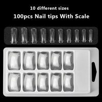 Vente en gros Poly Ongles Gel Quick Art Faux Formes Construction Rapide Acrylique Moule Conseils Ongles Double Forme 100pcs Boîte Manucure Nai Fournitures