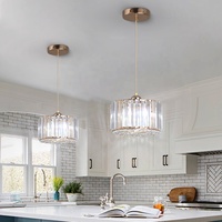 Lustre suspendu moderne en cristal E27 à faible MOQ pour bar, hôtel, maison, luminaire décoratif