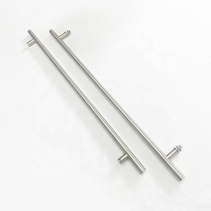 Palanca de tubo cuadrada redonda, manija de puerta de vidrio de madera, de doble cara, de lujo, larga y principal - Product Image 2