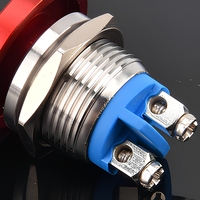 Sakelar Tombol Tekan Elektronik Berlapis Nikel Kuningan 22mm Kepala Datar Tinggi 1NO Momentary 2 Pin 12-24V DC IP65 Peralatan Rumah Tangga