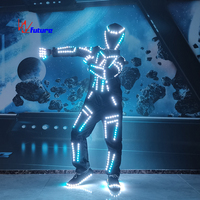 Costume de robot LED futuriste, best-seller, directement de l'usine - Vêtement de scène, combinaison lumineuse pour la danse, rave, Halloween, cosplay