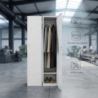 Casier en acier à une porte, armoire métallique avec barre de suspension pour employés, personnel, bureau, usine, école, salle de sport