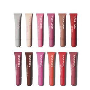 10ml 스톡 플라스틱 핑크 빈 짜기 튜브 립 글로스 용기 화장품 립밤 및 아이 크림 호스 포장 - Product Image 2