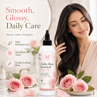 Minyak Rambut Botani Chebe Rose 120ml Ekstrak Mawar Macadamia Jojoba Lavender Vitamin E Perawatan Kulit Kepala untuk Rambut Kering Mengembang dan Berkilau