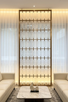 Paravent suspendu en verre cristal et acier inoxydable au design moderne et luxueux, taille personnalisée, séparateur d'espace artistique