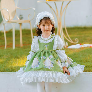 Boetiek Peuter Vintage Jurk Feest Prom Jurken Voor Kinderen En Meisjes Prinses Jurken Ruffle Lolita Frock Groene Jurken Voor Kinderen - Product Image 2