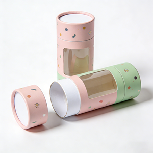 Logo Printing <b>Round</b> Paper Tube with window Custom Cardboard Cosmetics Cylinder Packaging Paper <b>Box</b> With Lid - Product Image 6