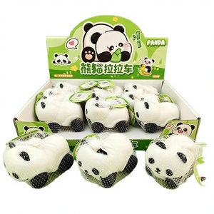 Cute Cartoon Panda Head Pull Car TPR Flour Filled Squishy Toy Stress Relief Ball Slow <b>Rebound</b> Simulated Animal Fidget Toy Girls - Product Image 2