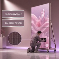 Mur vidéo LED 4K UHD P1.53 avec profondeur de couleur 16 bits, HDR10, gamme de couleurs NTSC 110%, design pliable, utilisation en intérieur, CMS et RDM basés sur le cloud